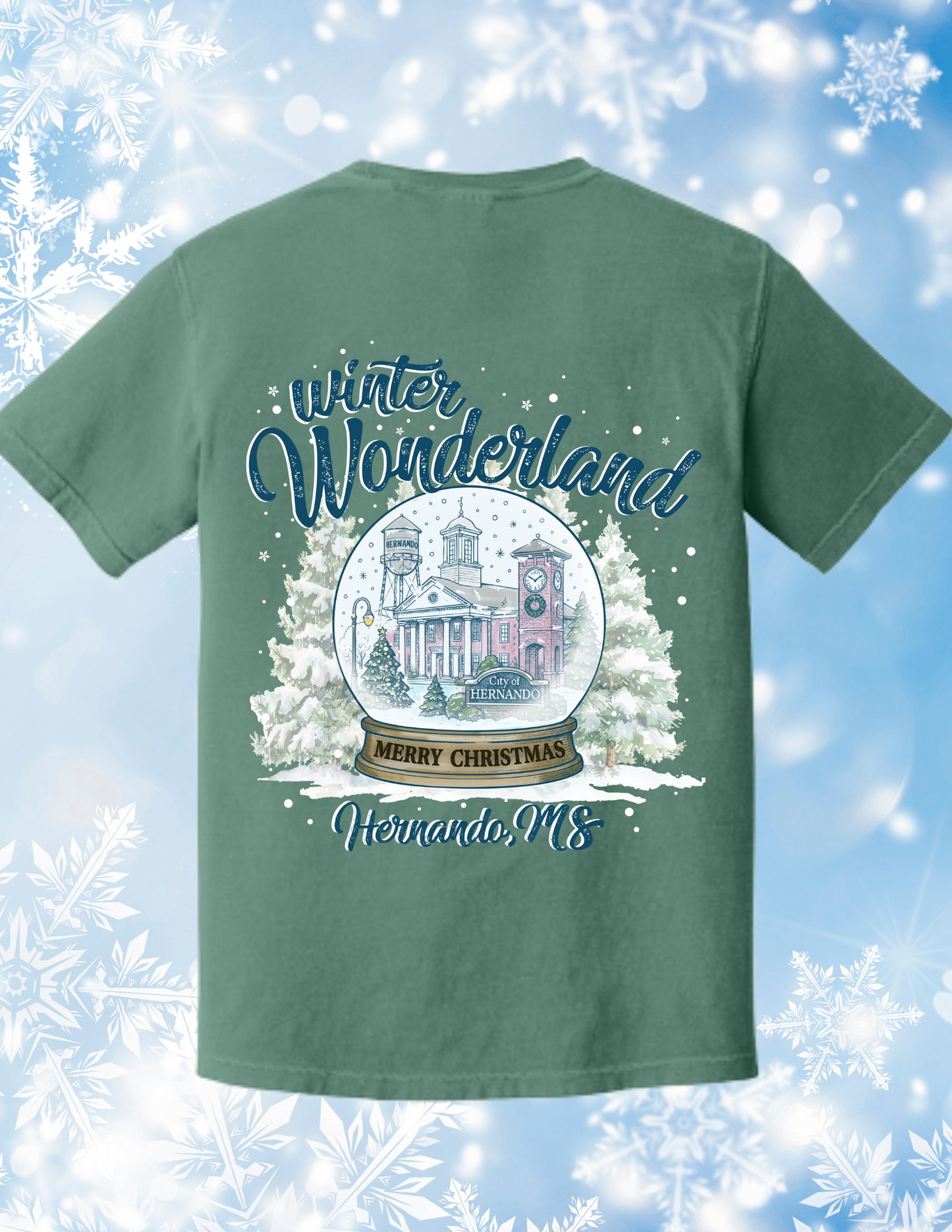 Winter Wonderland Hernando Christmas Shirt (Front and Back Design)