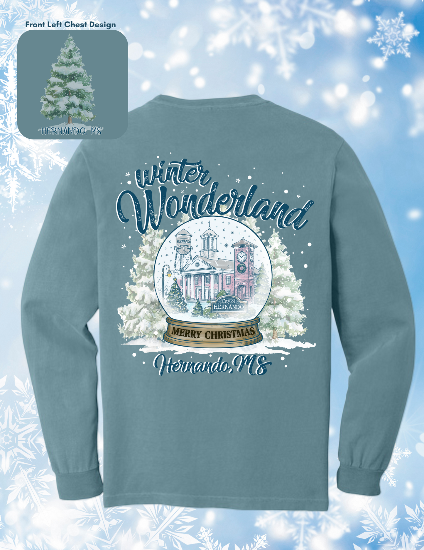 Winter Wonderland Hernando Christmas Shirt (Front and Back Design)