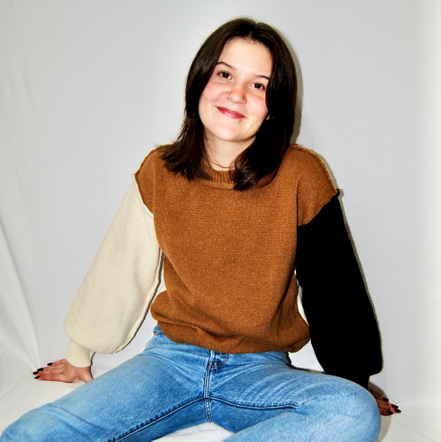 COLOR BLOCK SWEATER | MOCHA, OAT, & BLACK