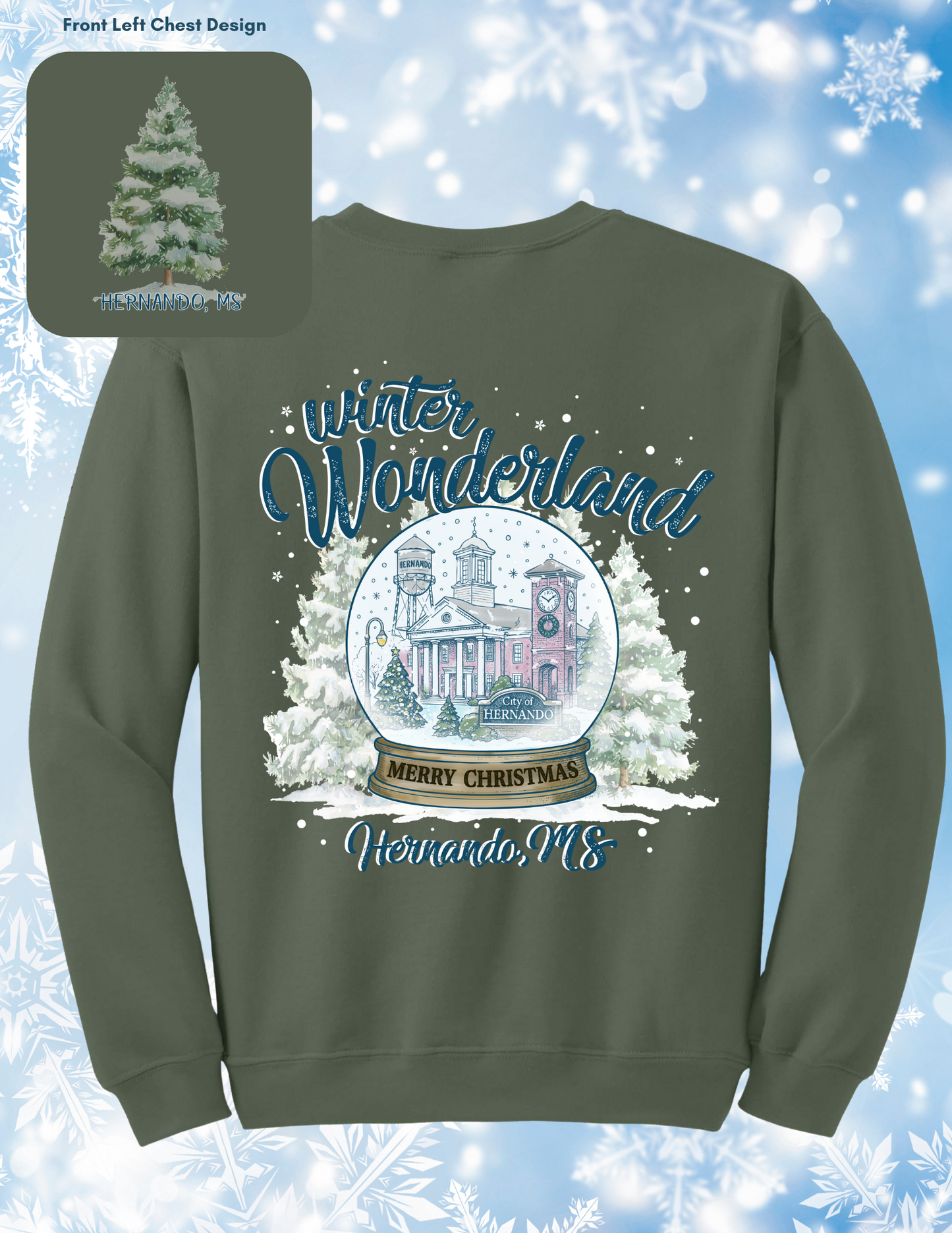 Winter Wonderland Hernando Christmas Shirt (Front and Back Design)