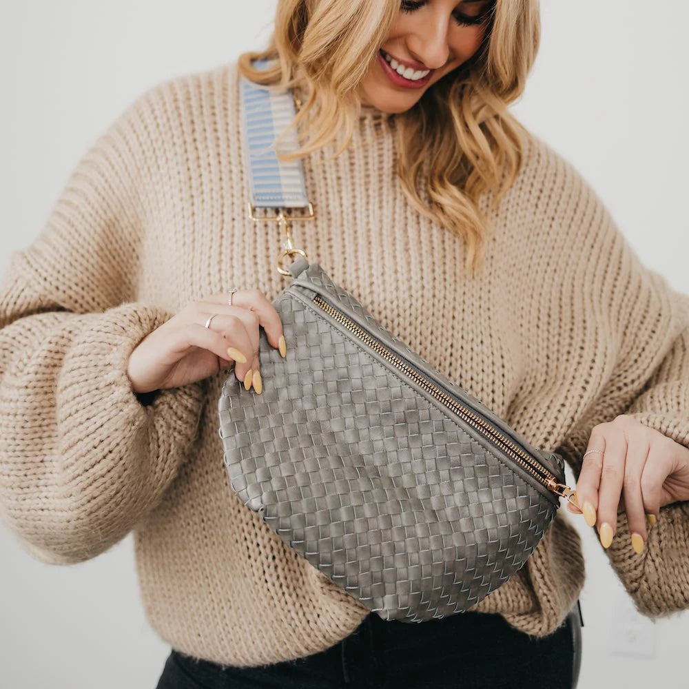 WOVEN WESTLYN BUM BAG | GRAY